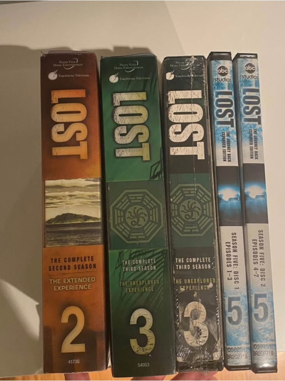 Lost tv show dvds seasons 2, 3 (x2), 5